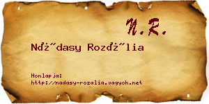 Nádasy Rozália névjegykártya