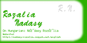 rozalia nadasy business card